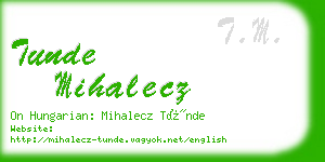 tunde mihalecz business card